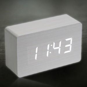 ZEN BLOCK 감성디자인 인테리어소품 소리에반응하는 우드블럭 LED탁상알람시계(W017515)